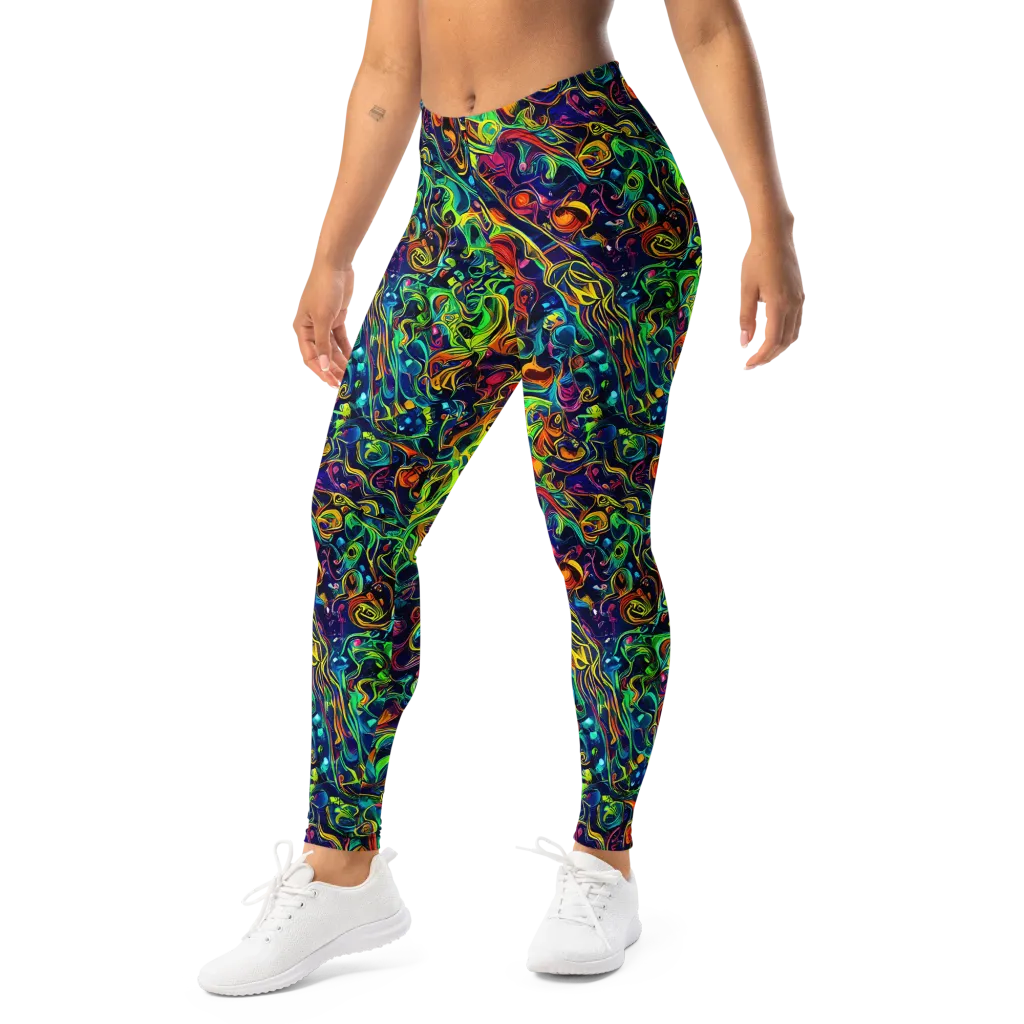 Liquid Kaleidoscope on Leggings — Left Front