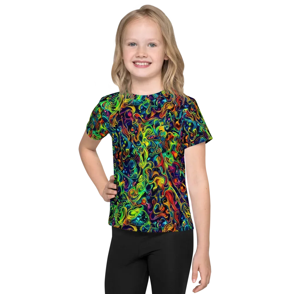 Liquid Kaleidoscope on Kids Crew Neck T-Shirt — Front