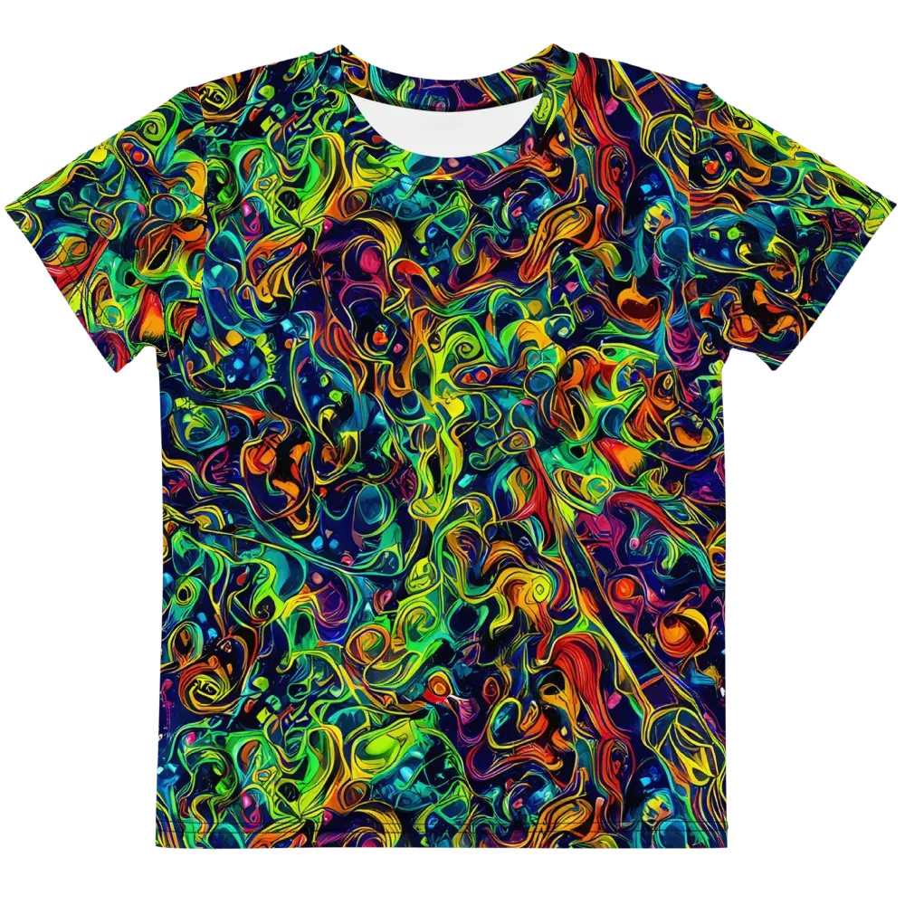 Liquid Kaleidoscope on Kids Crew Neck T-Shirt — Front