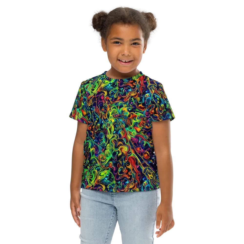 Liquid Kaleidoscope on Kids Crew Neck T-Shirt — Front