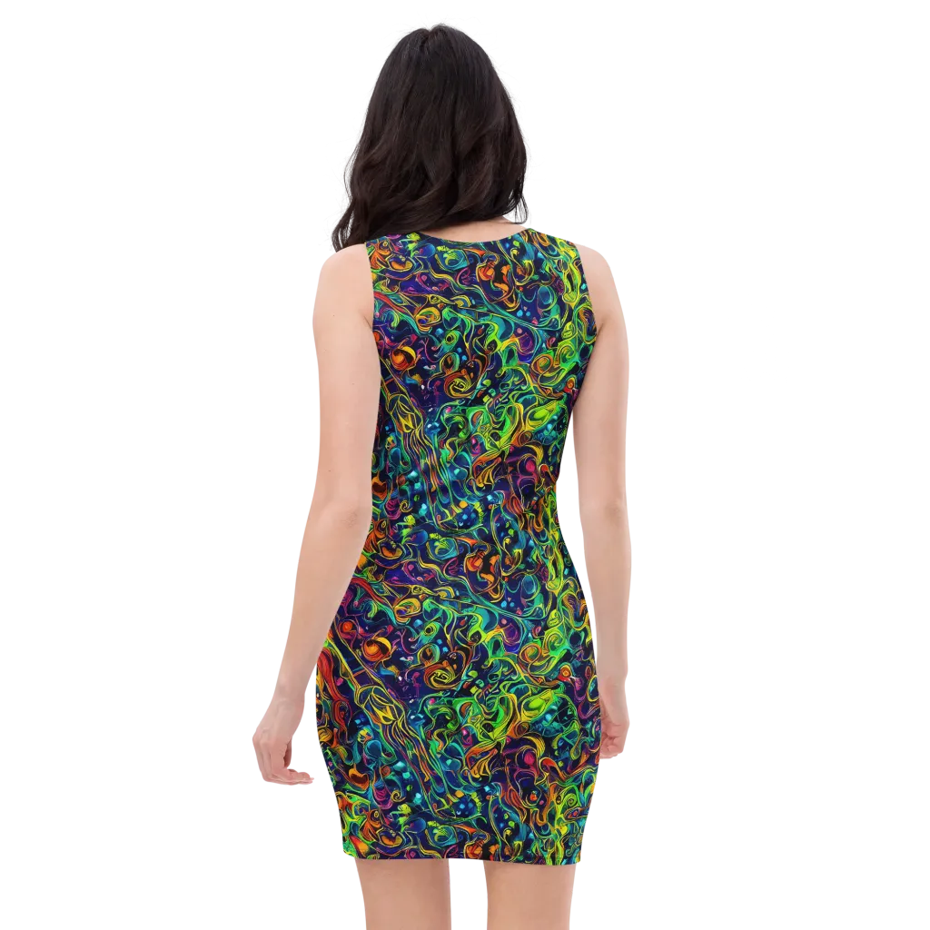 Liquid Kaleidoscope on Bodycon Dress — Back
