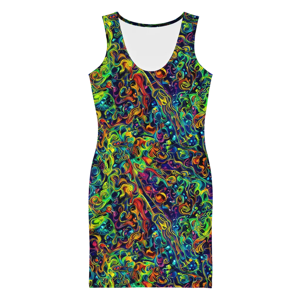 Liquid Kaleidoscope on Bodycon Dress — Front