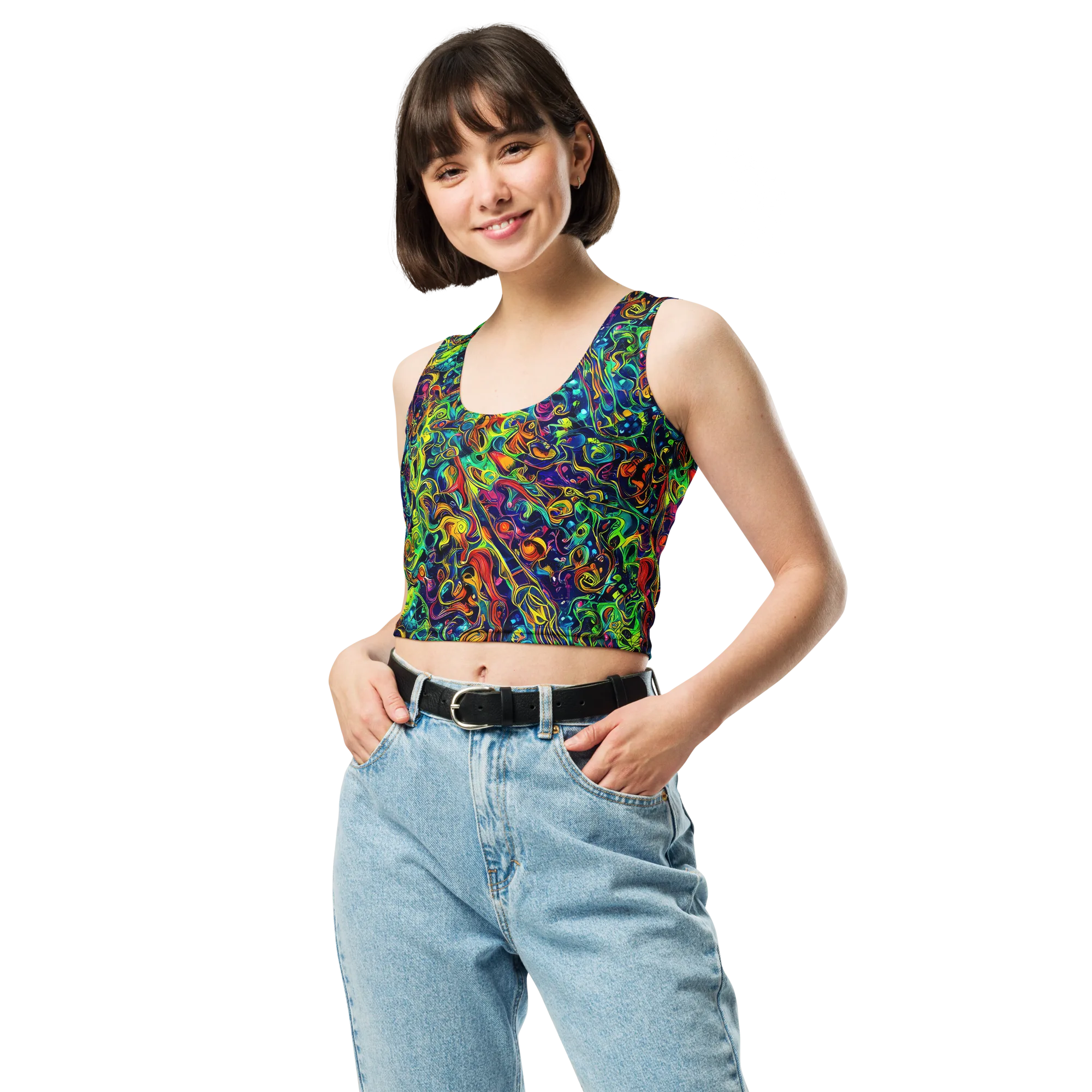 Liquid Kaleidoscope on Crop Top — Front