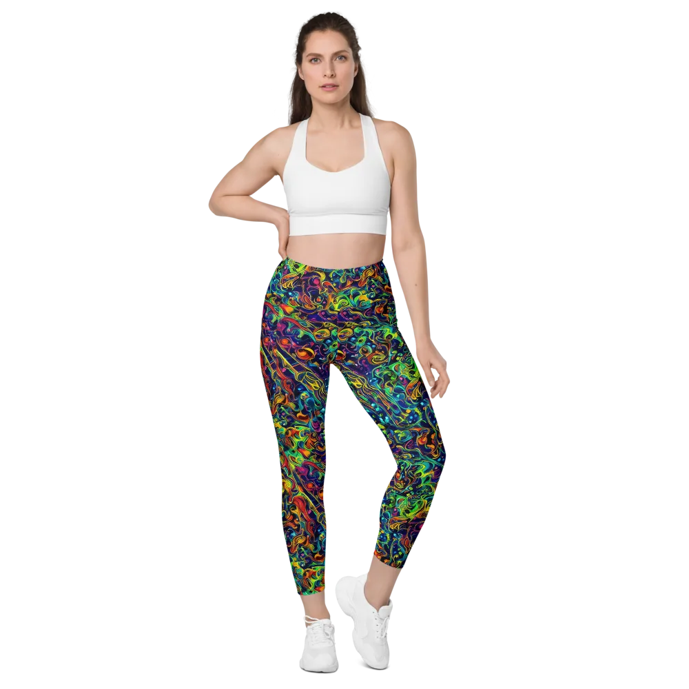 Liquid Kaleidoscope on Leggings with Pockets — Front