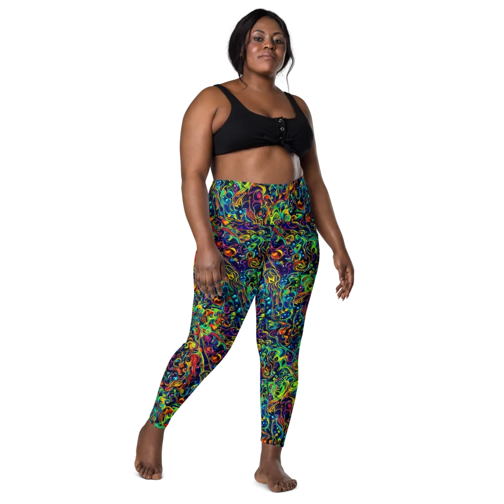 Liquid Kaleidoscope on Leggings with Pockets — Front
