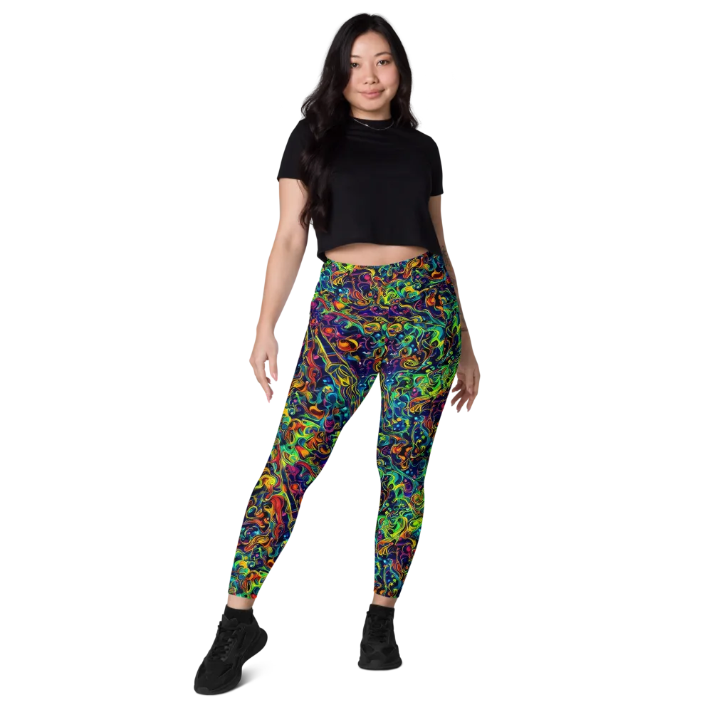 Liquid Kaleidoscope on Leggings with Pockets — Front