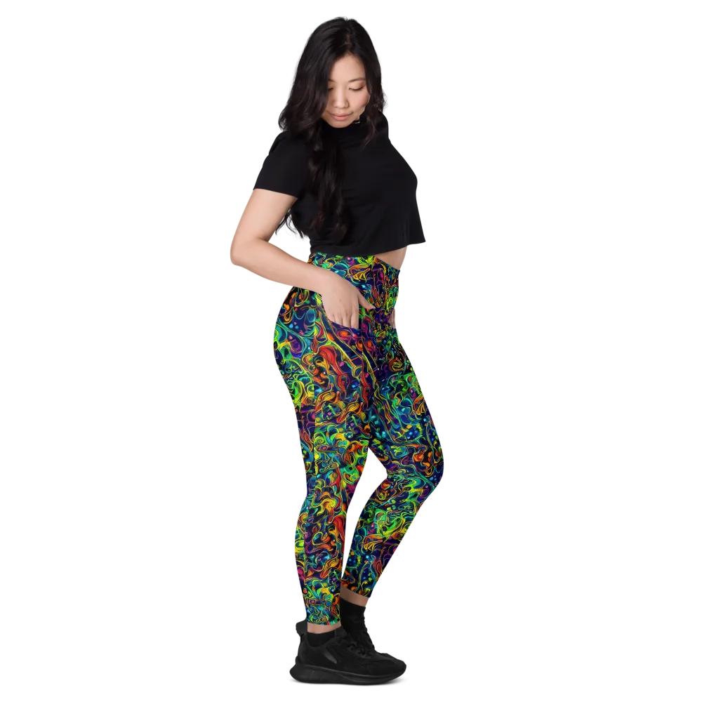 Liquid Kaleidoscope on Leggings with Pockets — Right