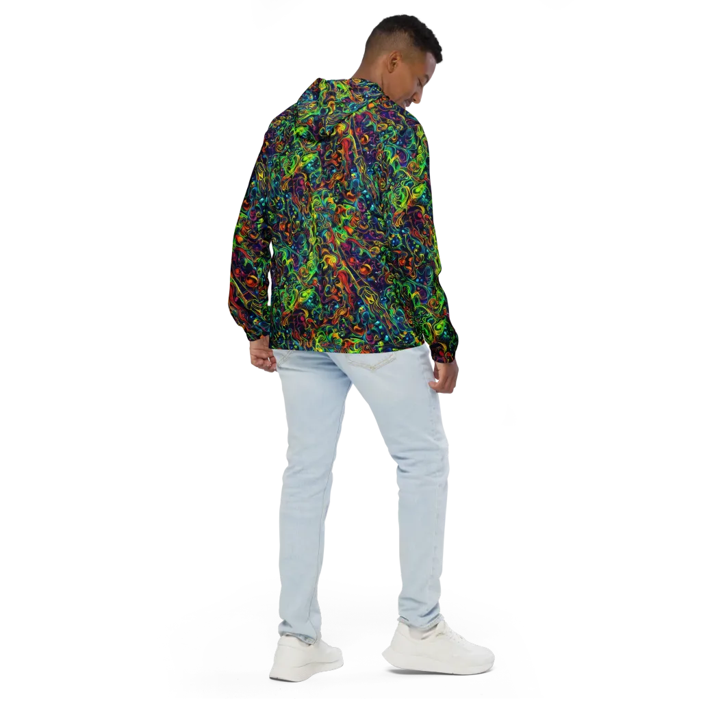 Liquid Kaleidoscope on Men's Windbreaker — Back