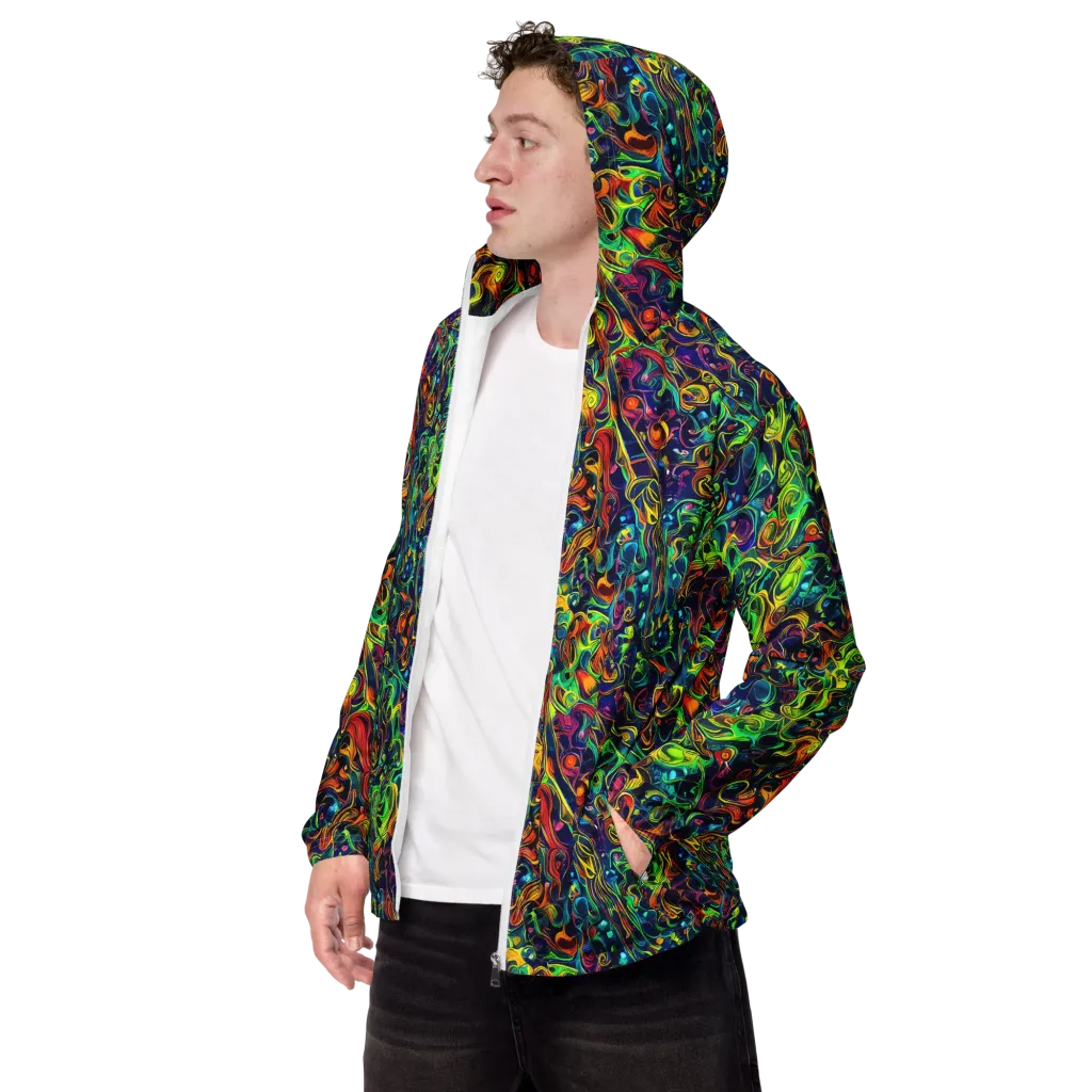 Liquid Kaleidoscope on Men's Windbreaker — Left Front
