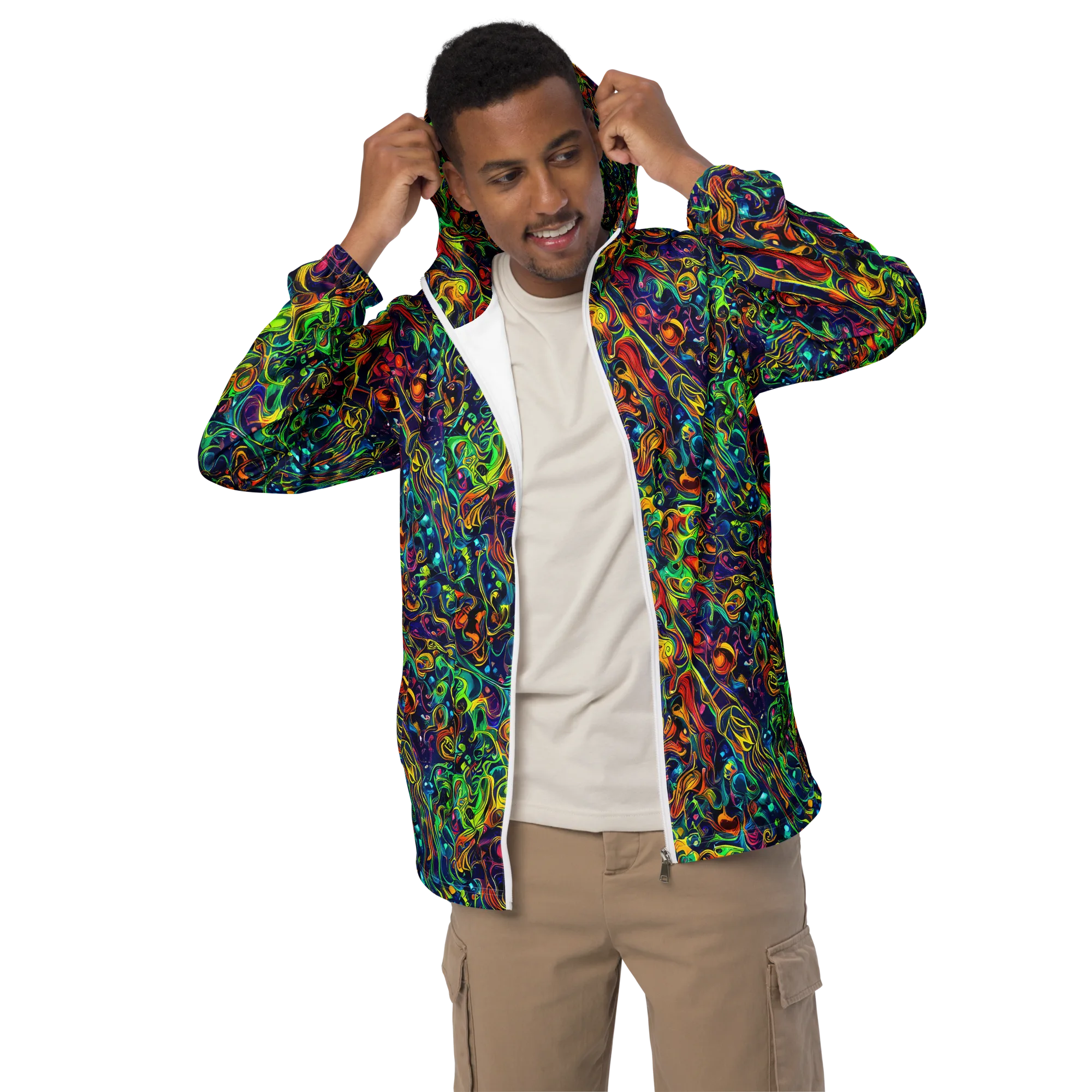Liquid Kaleidoscope on Men's Windbreaker — Front