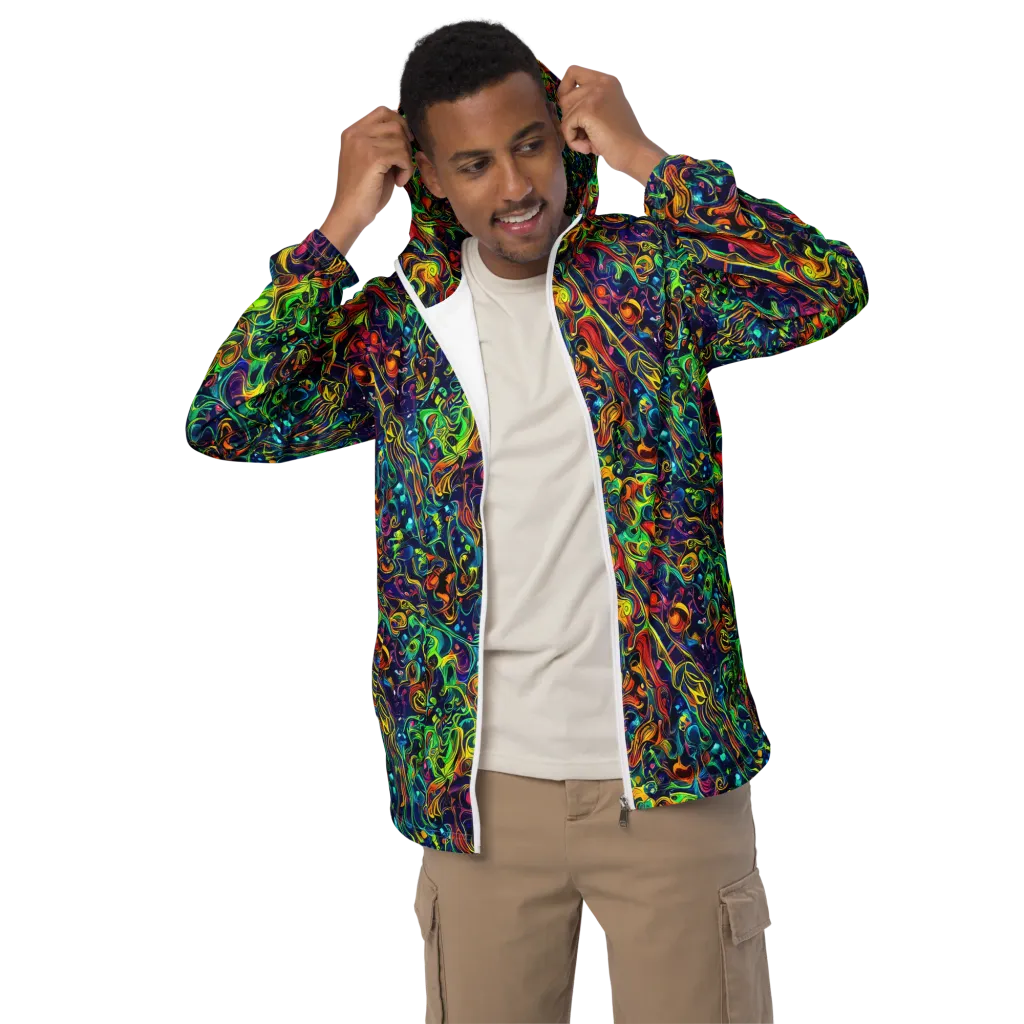 Liquid Kaleidoscope on Men's Windbreaker — Front
