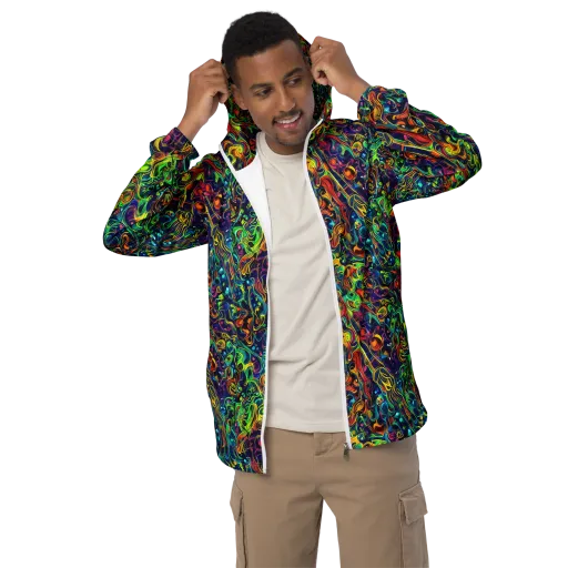 Liquid Kaleidoscope on a Men's Windbreaker