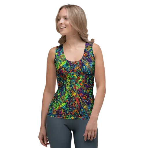 Liquid Kaleidoscope on a Women's Tank Top