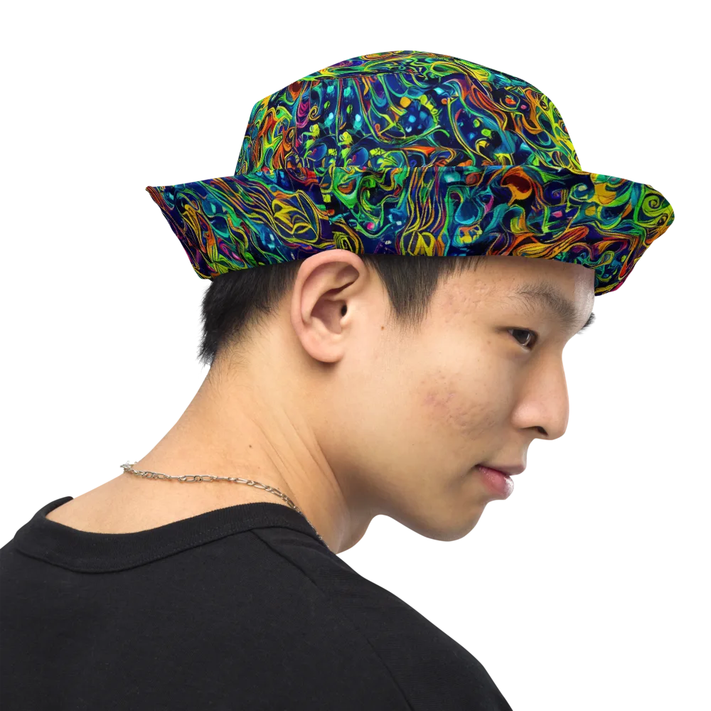 Liquid Kaleidoscope on Reversible Bucket Hat — Right Outside