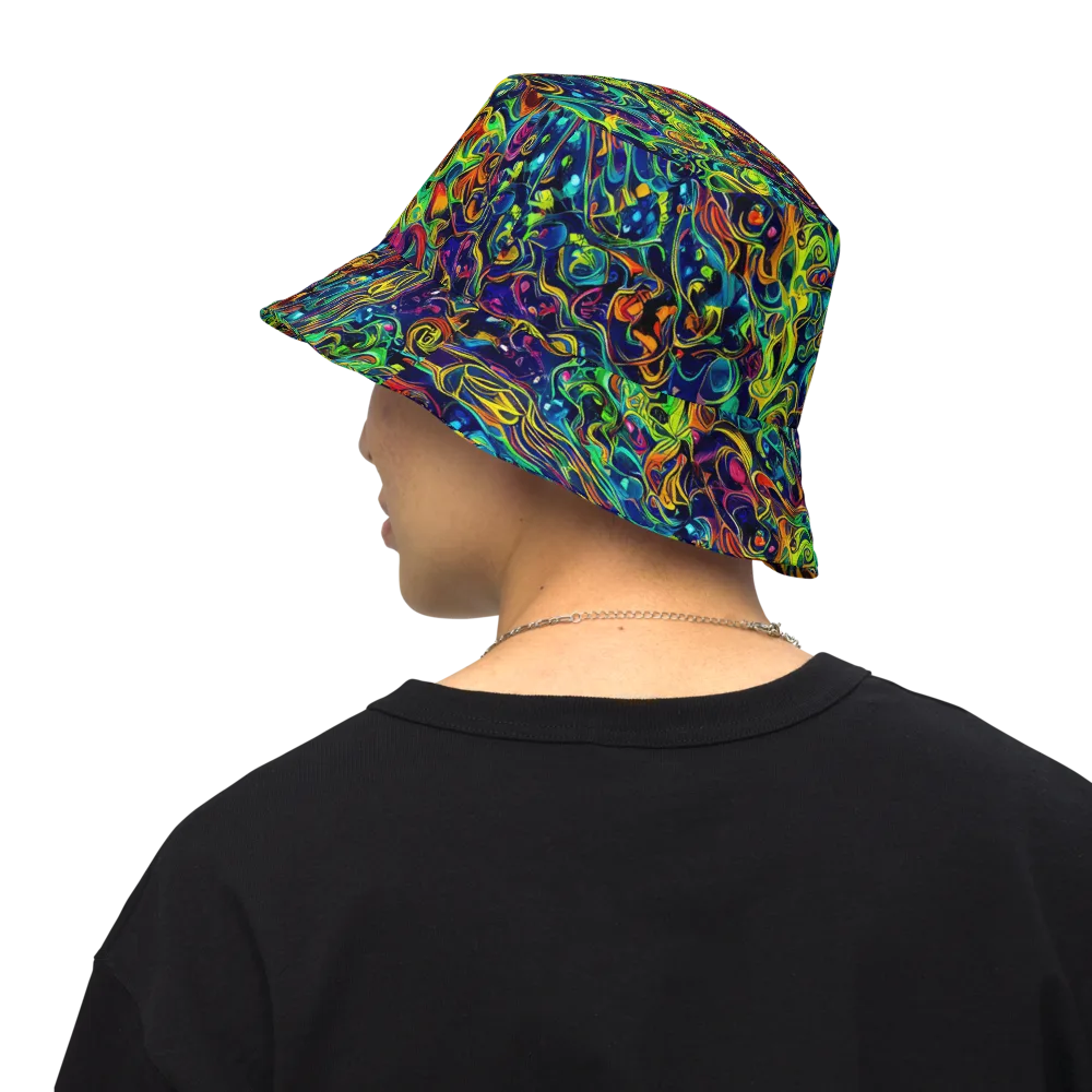 Liquid Kaleidoscope on Reversible Bucket Hat — Back Inside