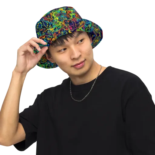 Liquid Kaleidoscope on a Reversible Bucket Hat