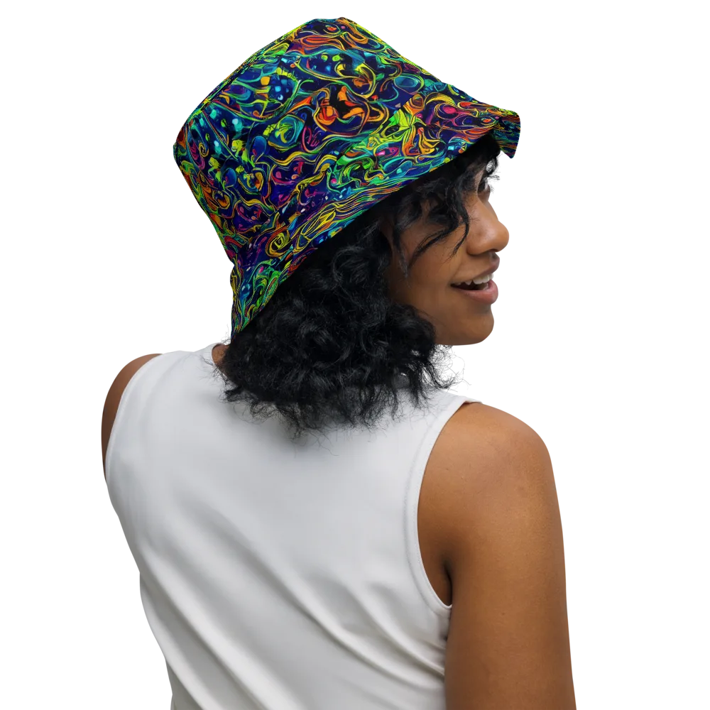 Liquid Kaleidoscope on Reversible Bucket Hat — Right Outside
