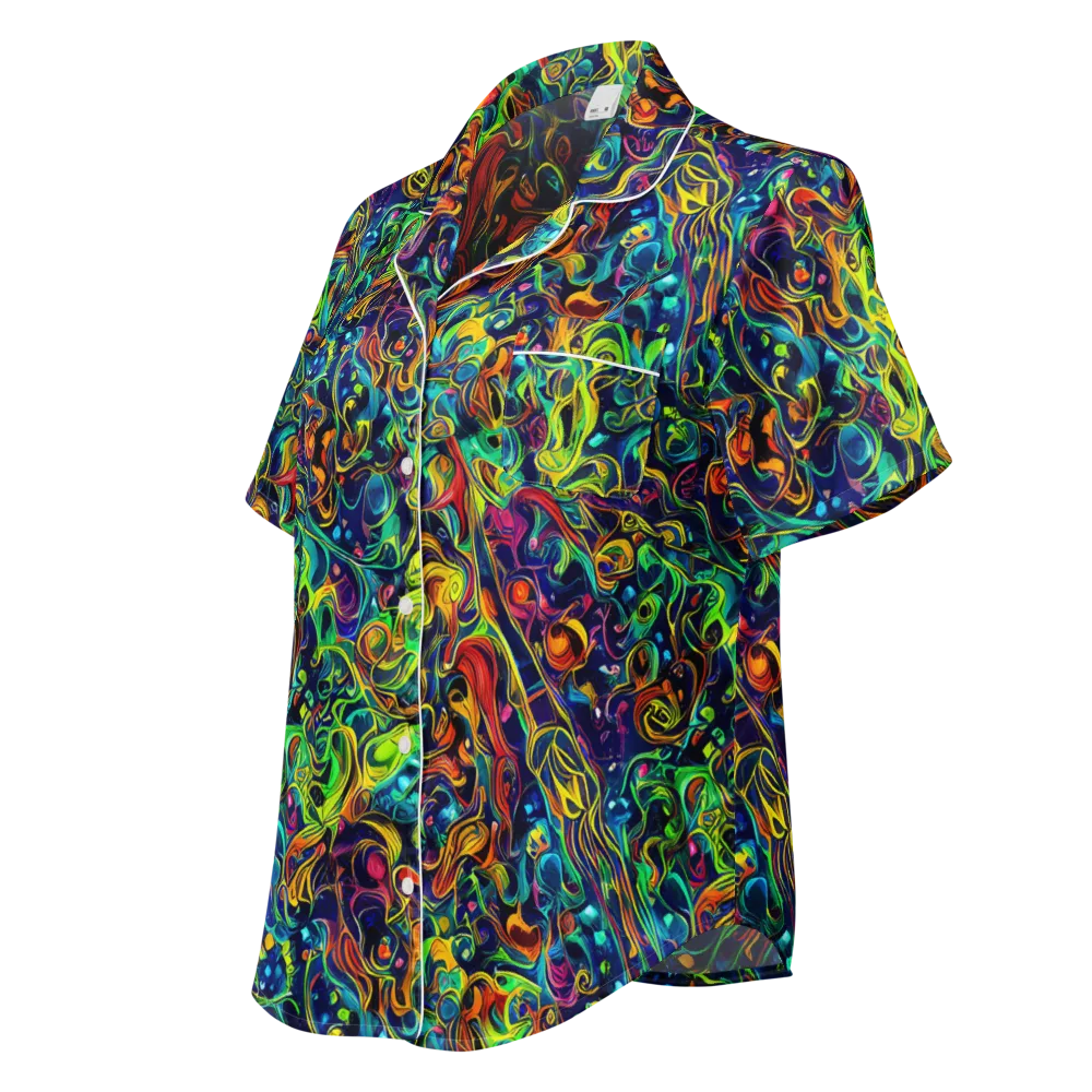 Liquid Kaleidoscope on Women's Short Sleeve Pajama Top — Left Front
