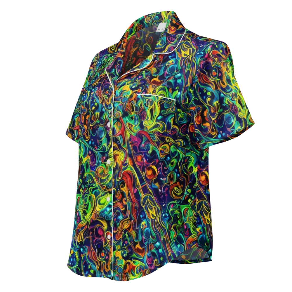Liquid Kaleidoscope on Women's Short Sleeve Pajama Top — Left Front