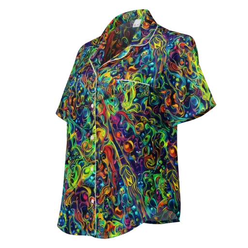 Liquid Kaleidoscope on a Women's Short Sleeve Pajama Top