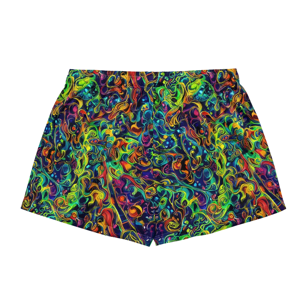 Liquid Kaleidoscope on Women's Pajama Shorts — Back