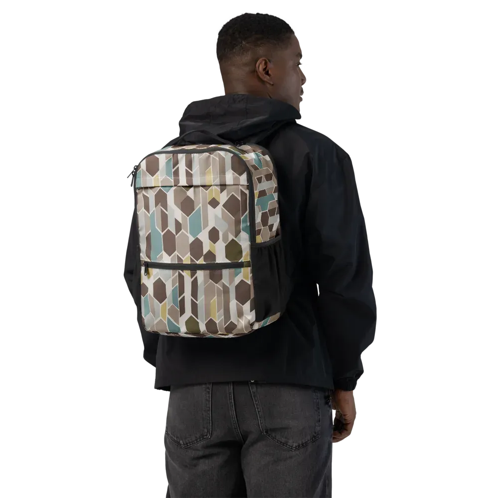 Cocoa Geometry on Utility Backpack — Back