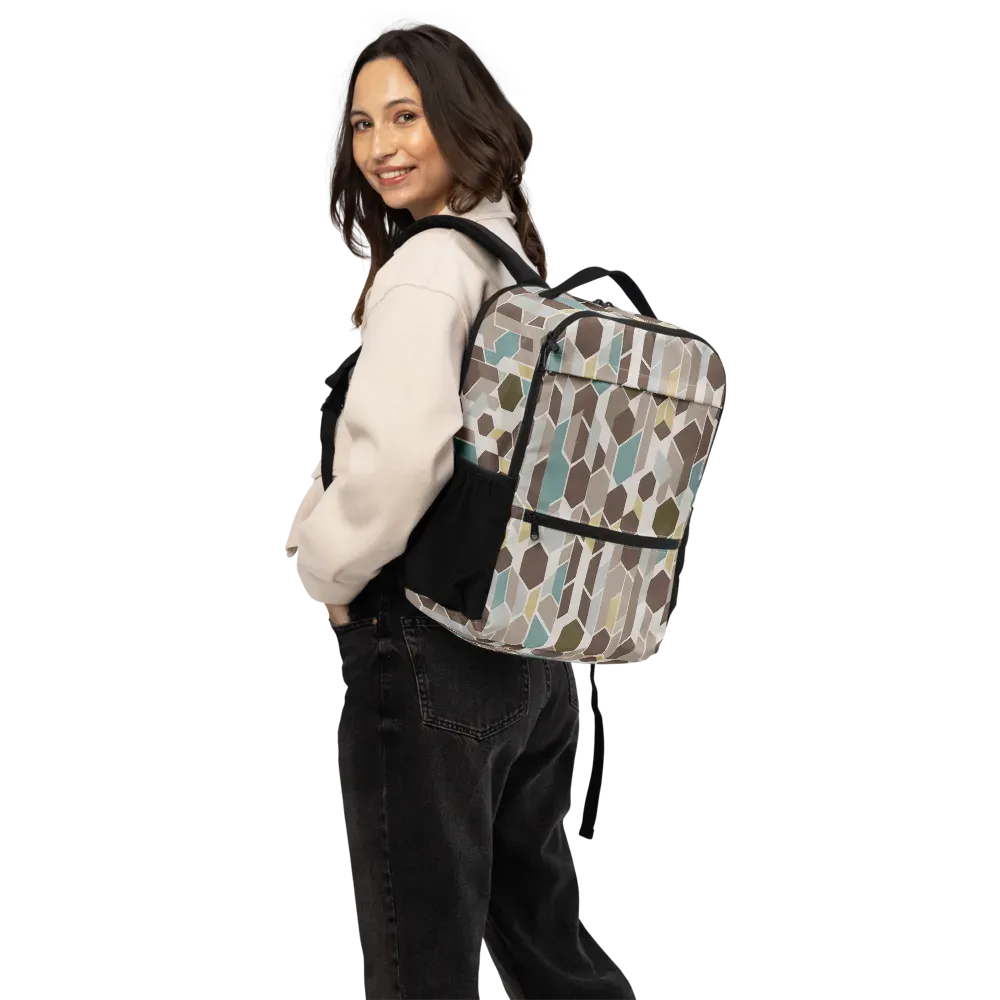 Cocoa Geometry on Utility Backpack — Back
