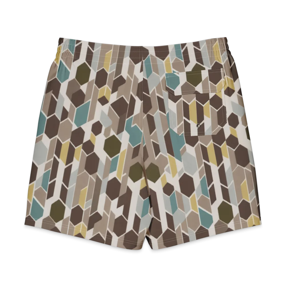 Cocoa Geometry on Men's Board Shorts — Back