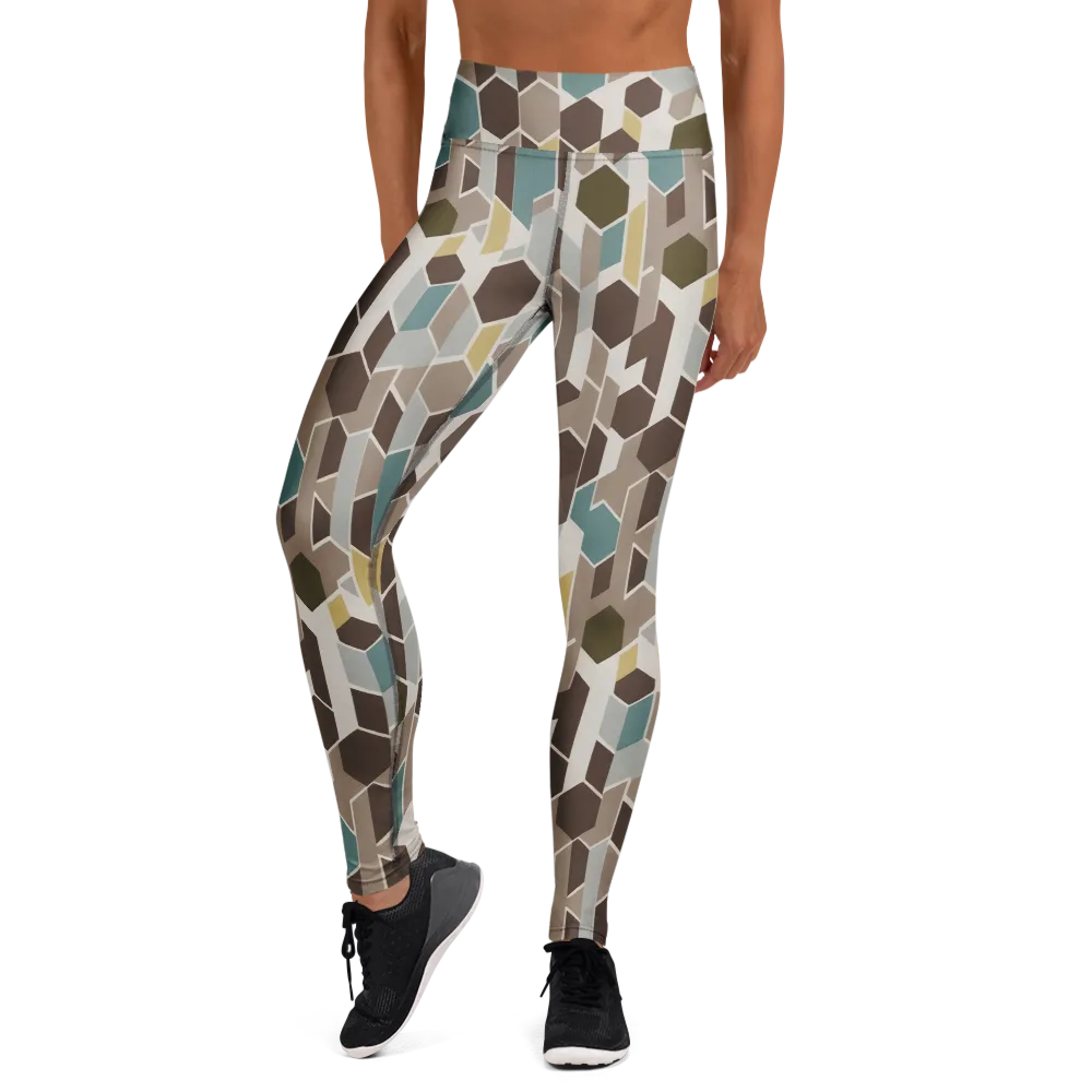 Cocoa Geometry on Yoga Leggings — Front