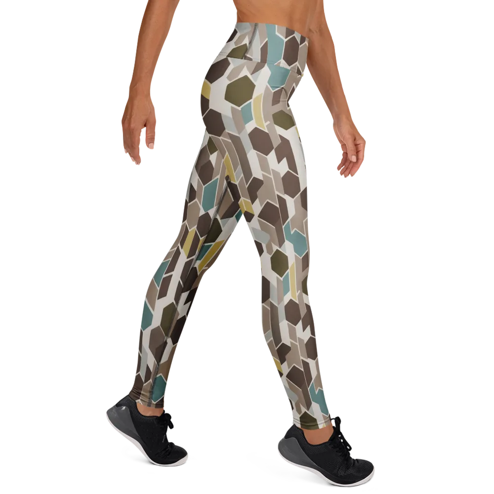 Cocoa Geometry on Yoga Leggings — Right
