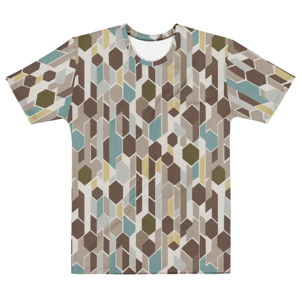 Cocoa Geometry on Men's Cotton Crew Neck T-Shirt — Front