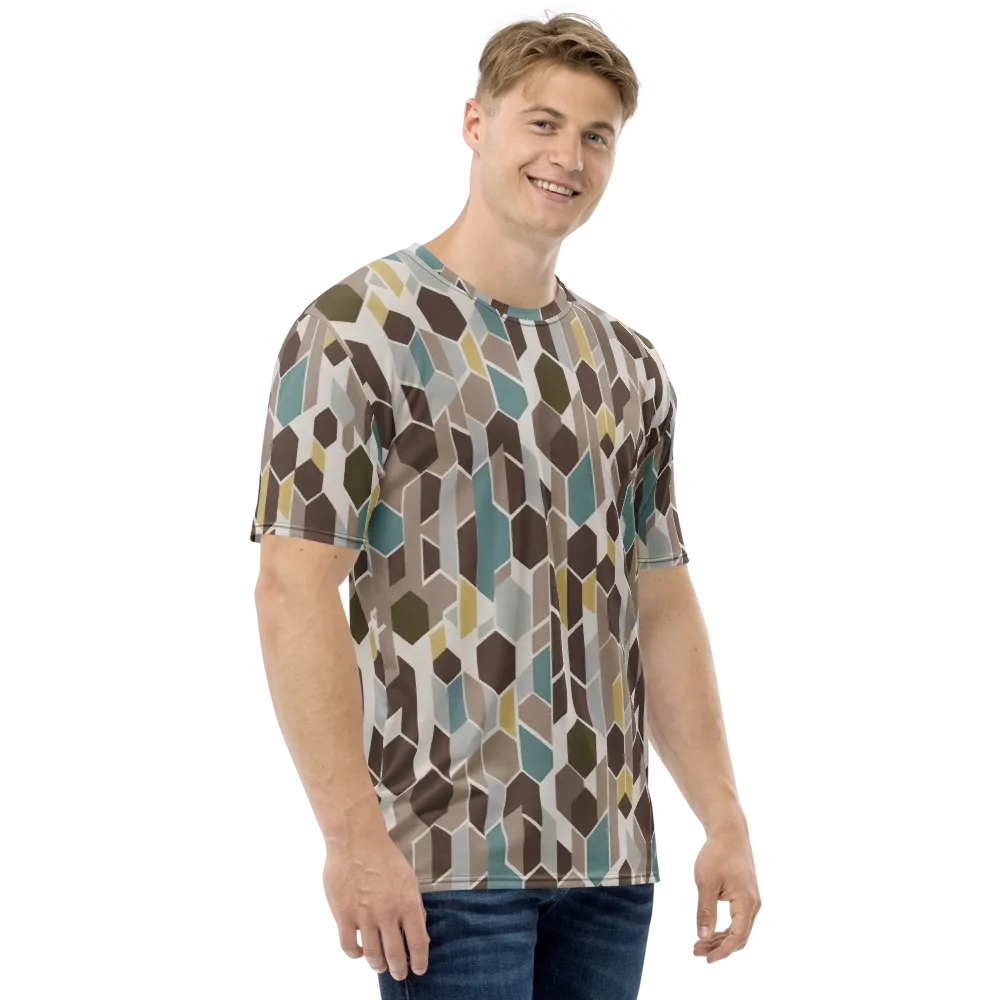 Cocoa Geometry on Men's Crew Neck T-Shirt — Right