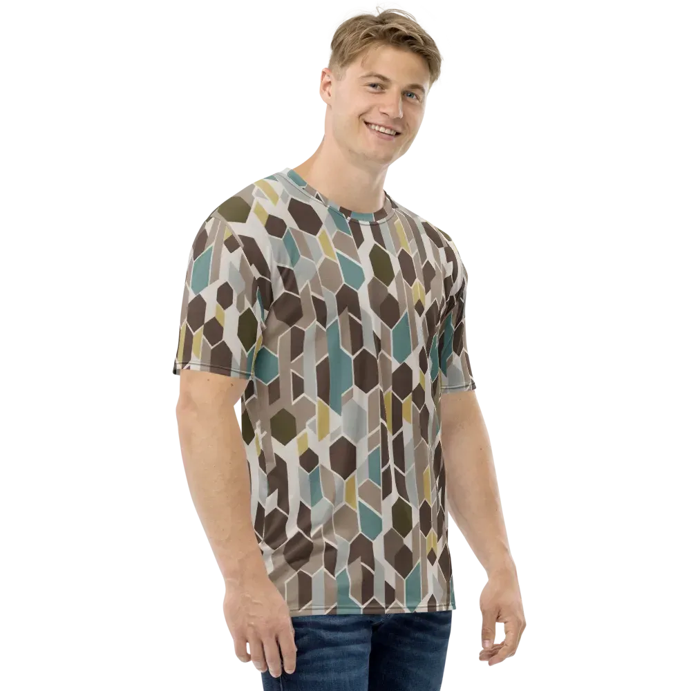 Cocoa Geometry on Men's Crew Neck T-Shirt — Right