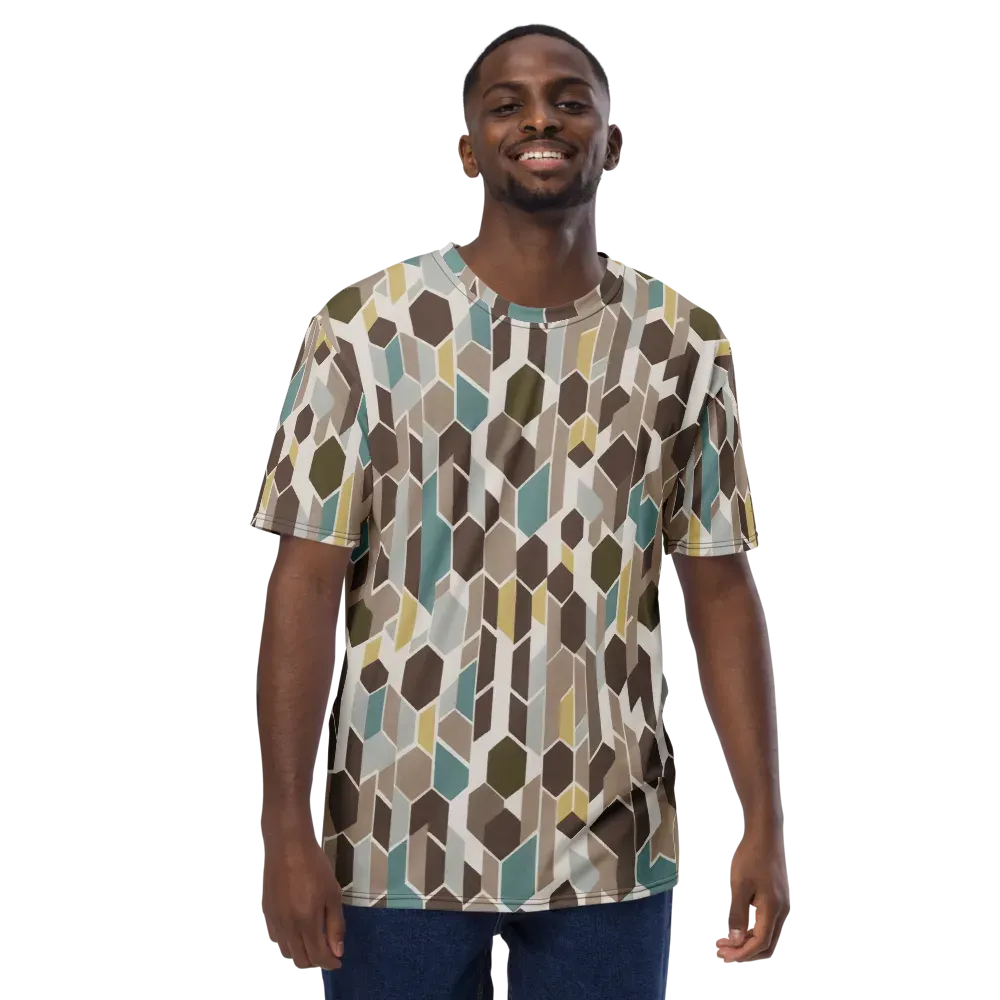 Cocoa Geometry on Men's Crew Neck T-Shirt — Front