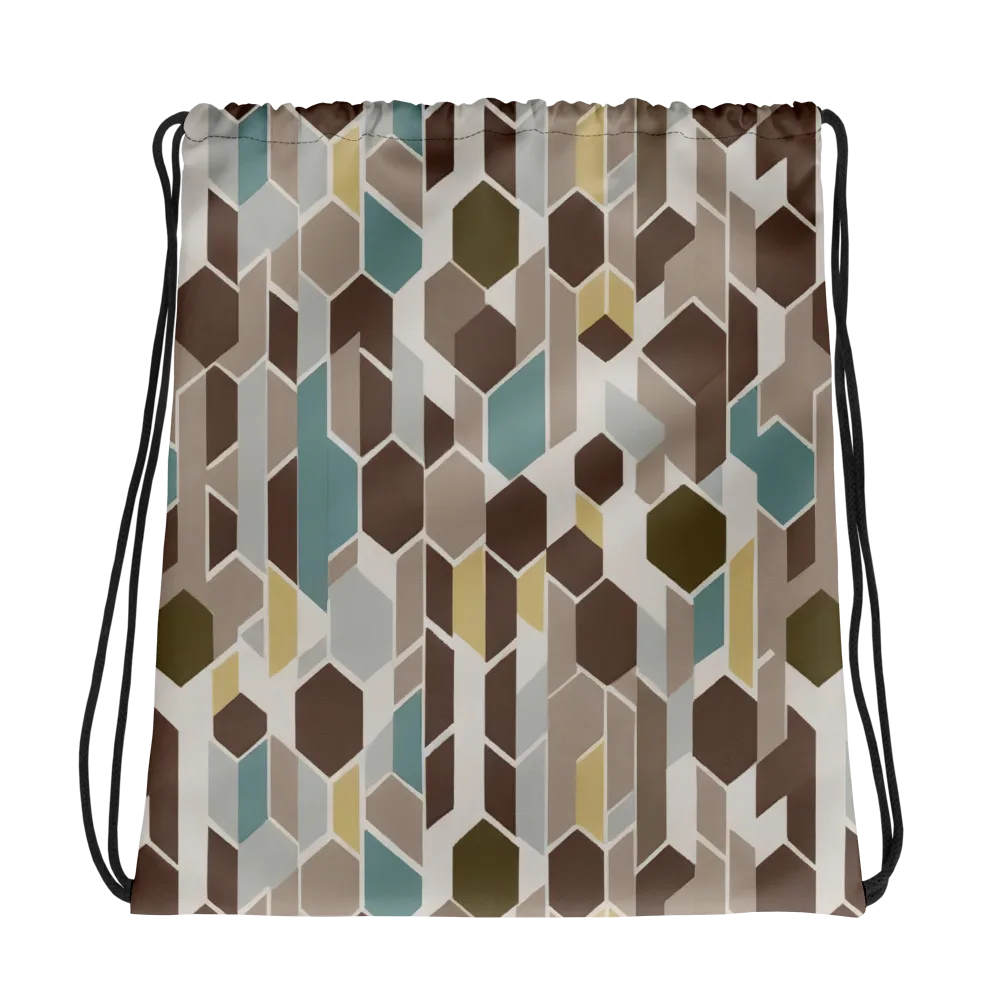 Cocoa Geometry on Drawstring Bag — Photo