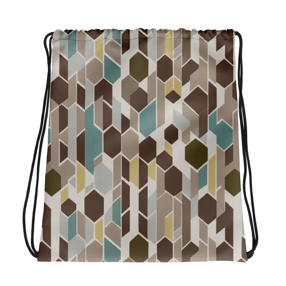 Cocoa Geometry on Drawstring Bag — Photo