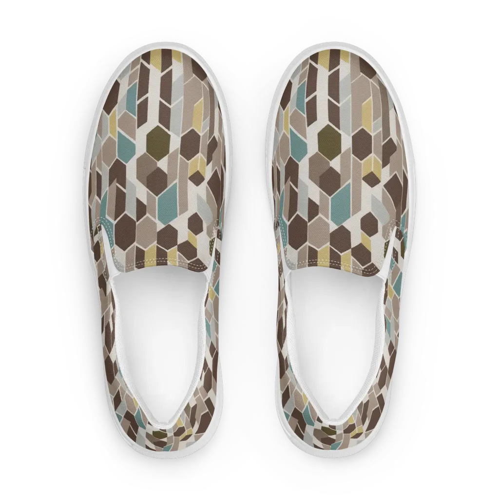 Cocoa Geometry on Women's Slip-On Canvas Shoes — Front