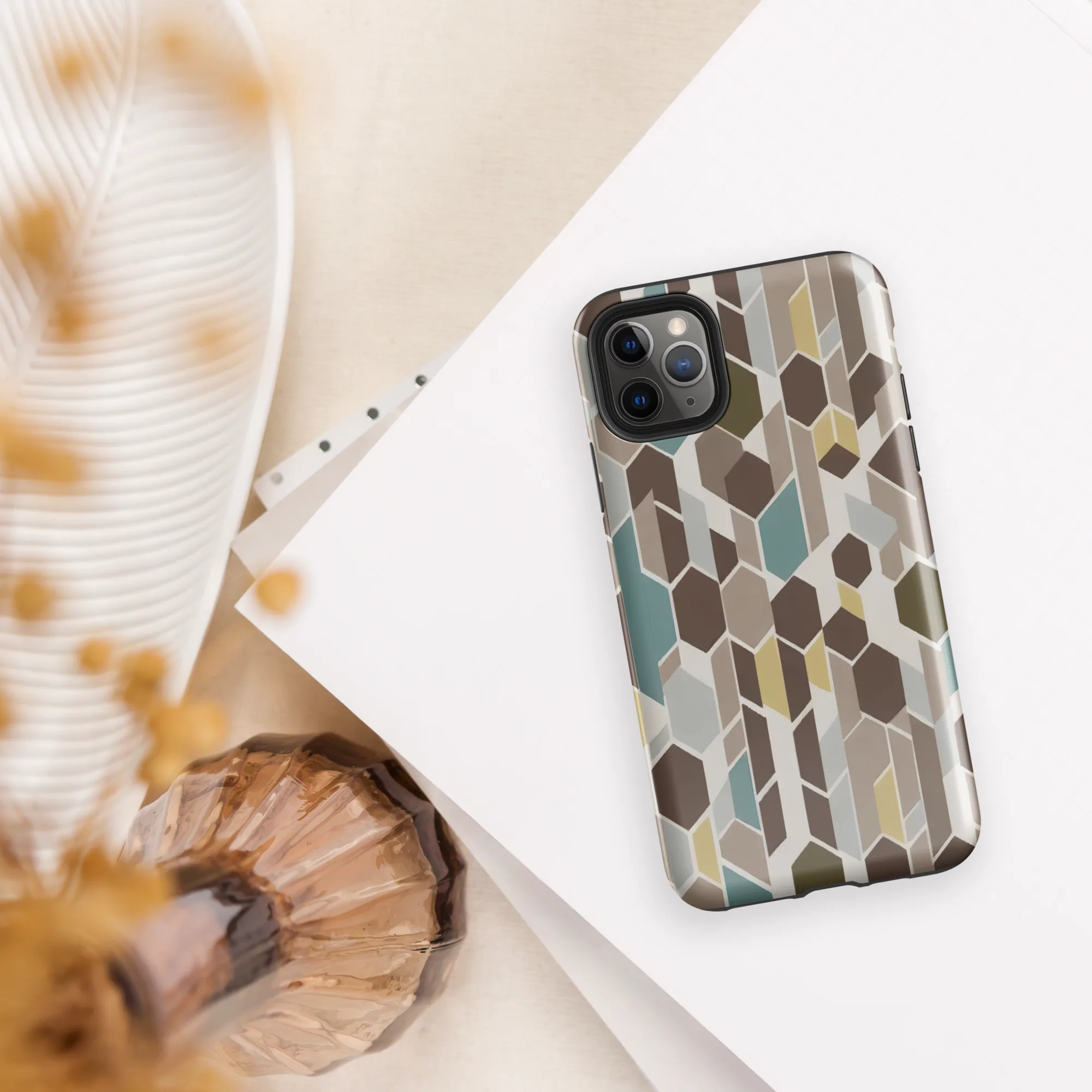 Cocoa Geometry on Tough Case for iPhone® — Front