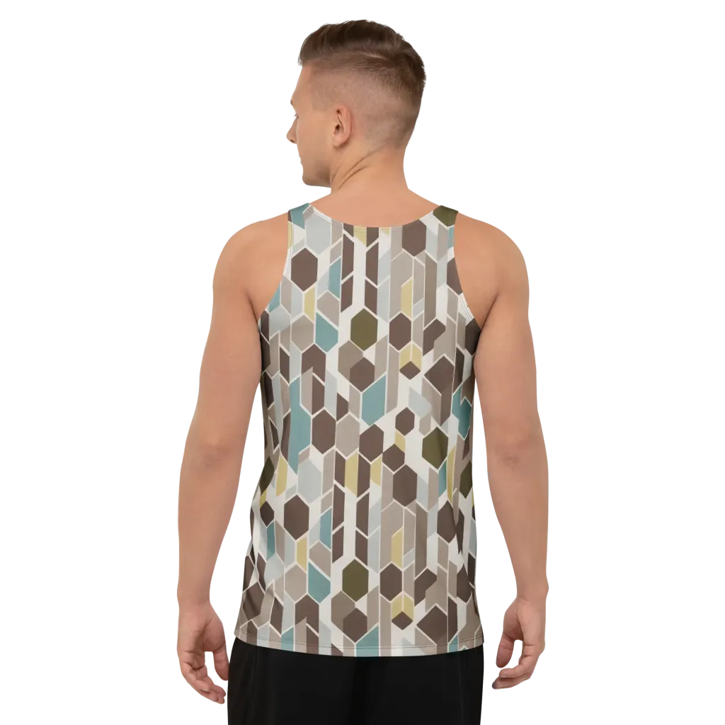 Cocoa Geometry on Men's Tank Top — Back