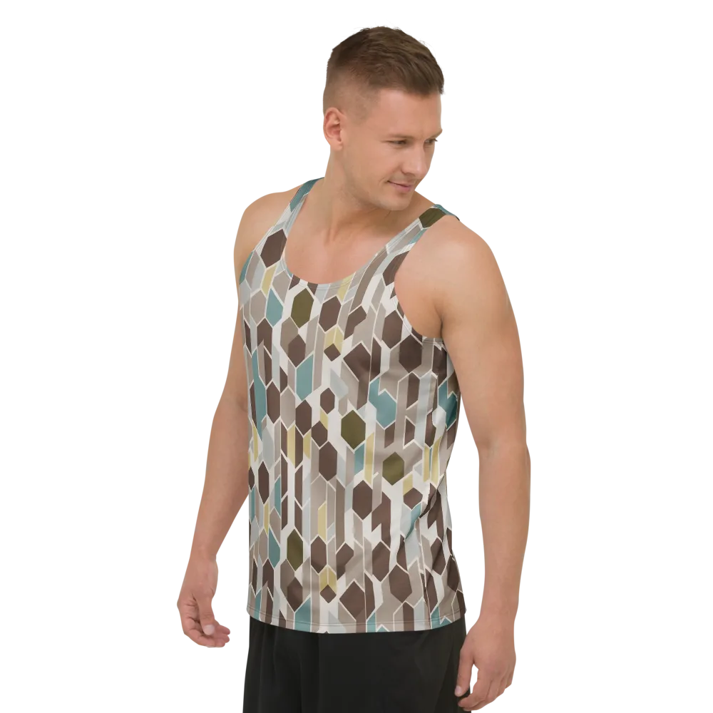 Cocoa Geometry on Men's Tank Top — Left Front