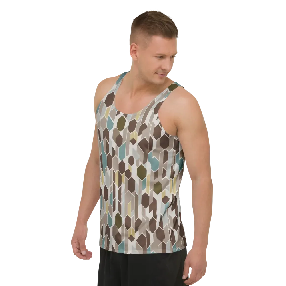 Cocoa Geometry on Men's Tank Top — Left Front