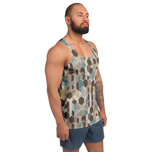 Cocoa Geometry on a Men's Tank Top