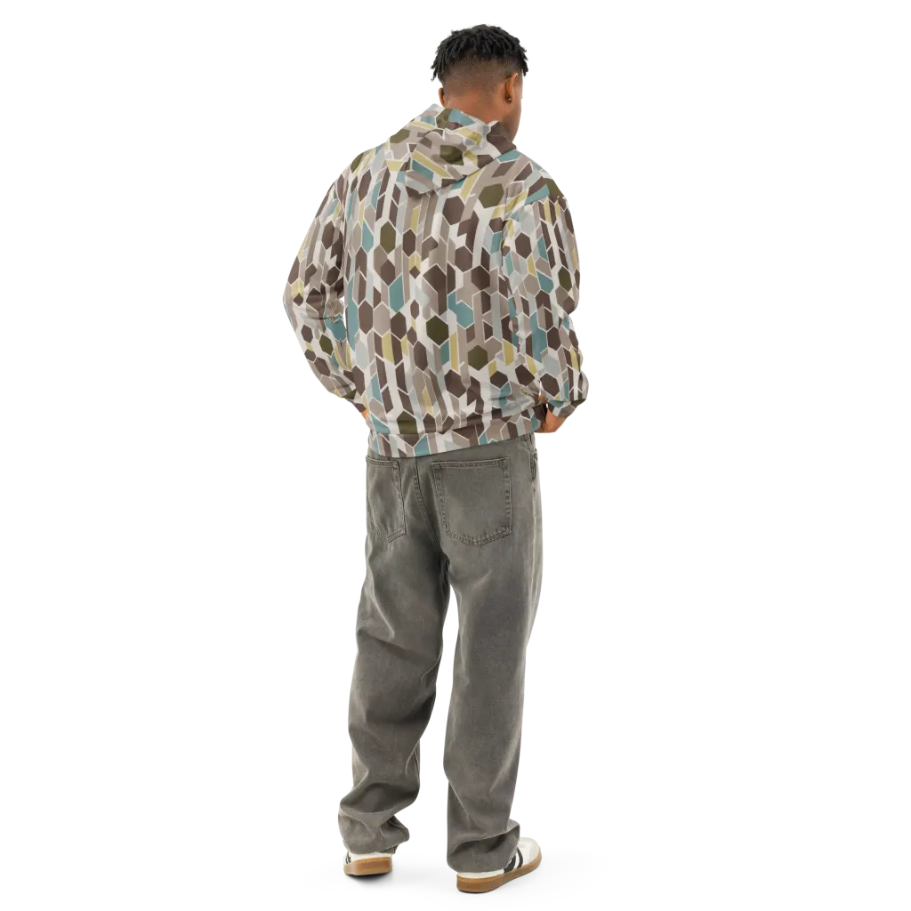 Cocoa Geometry on Cotton Hoodie — Back