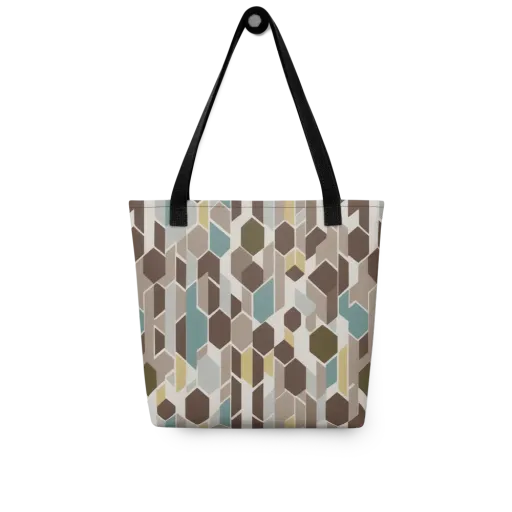 Cocoa Geometry on a Tote Bag