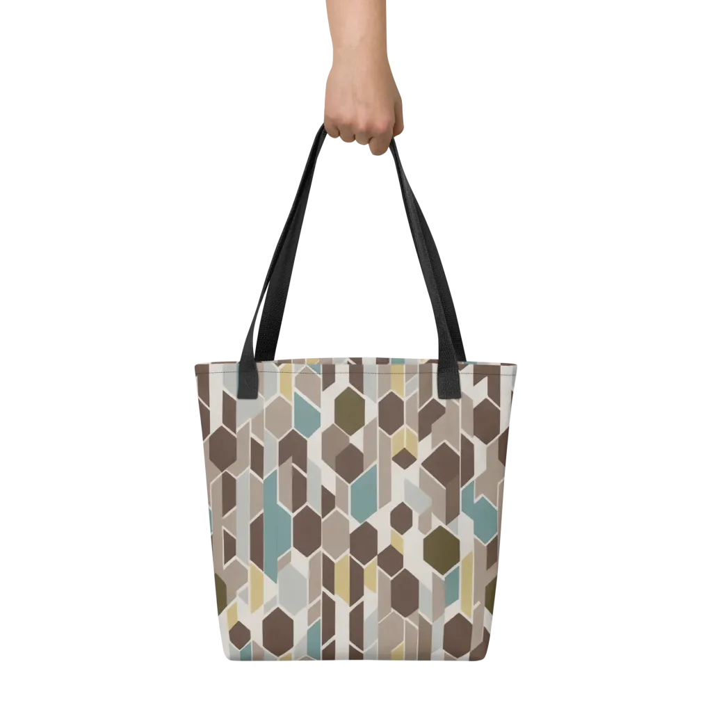 Cocoa Geometry on Tote Bag — Front