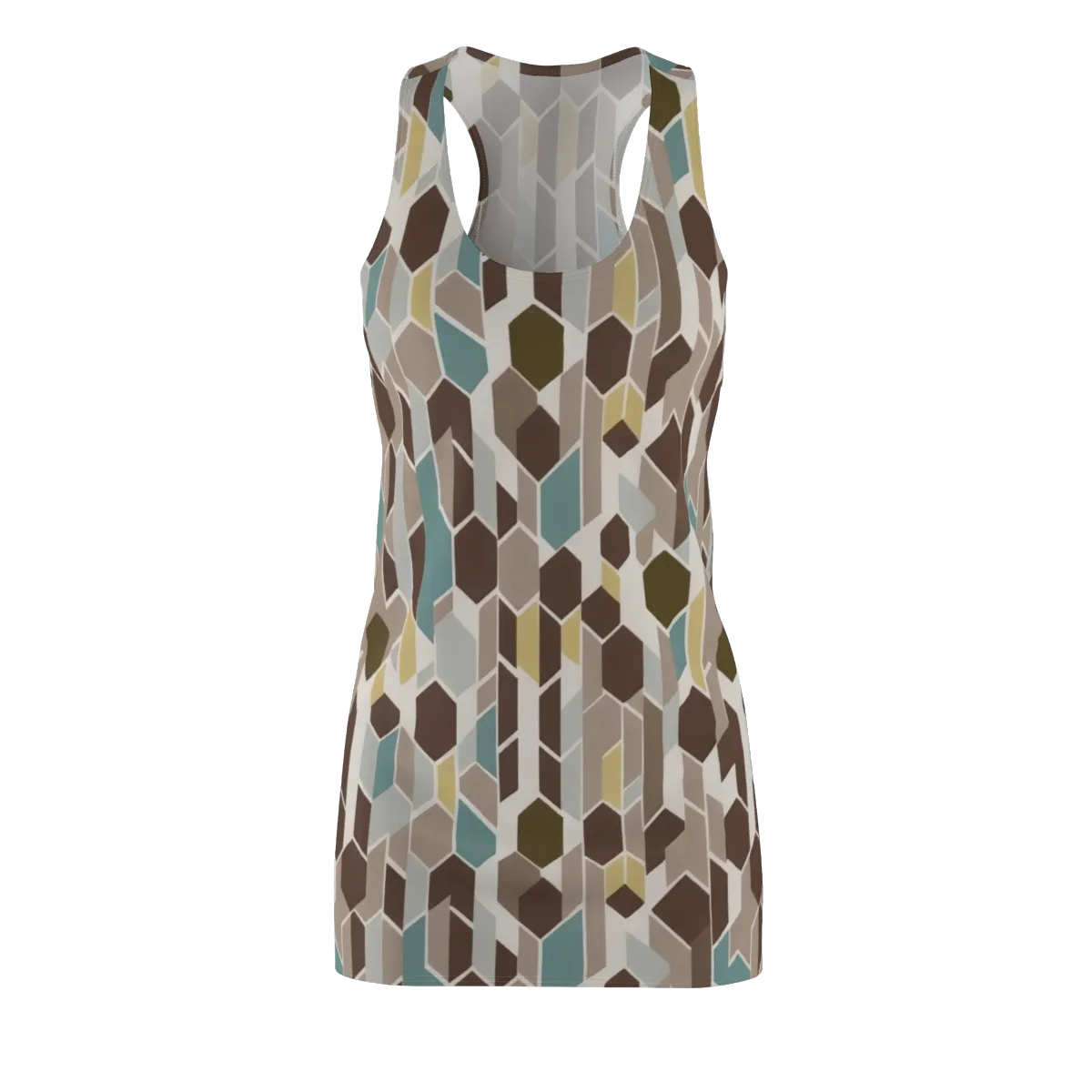 Cocoa Geometry on Racerback Dress — Front