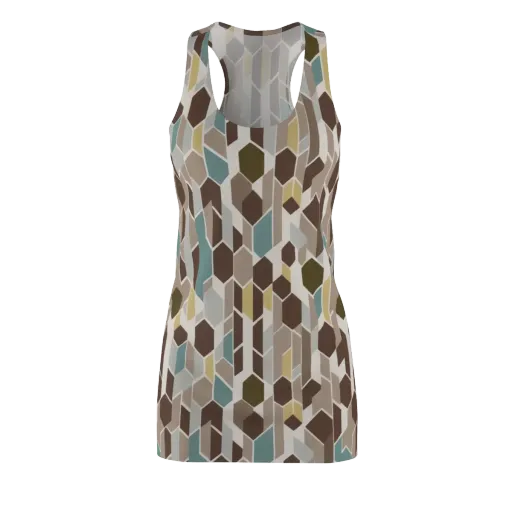 Cocoa Geometry on a Racerback Dress