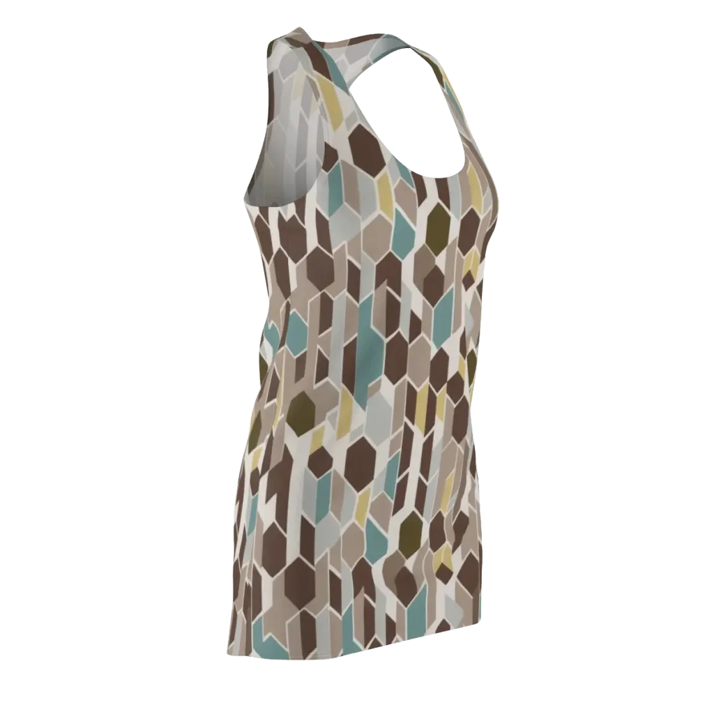 Cocoa Geometry on Racerback Dress — Front Side