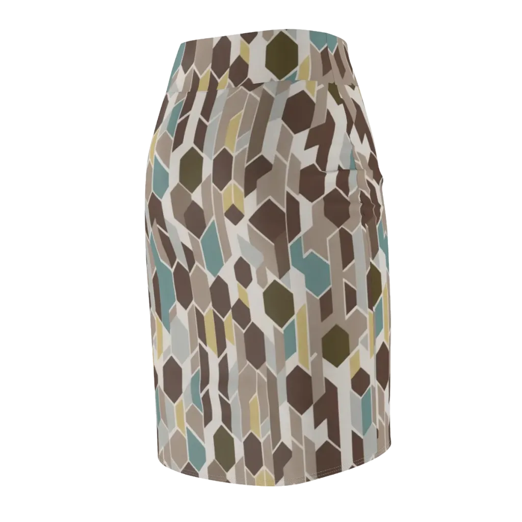 Cocoa Geometry on Pencil Skirt — Back Side