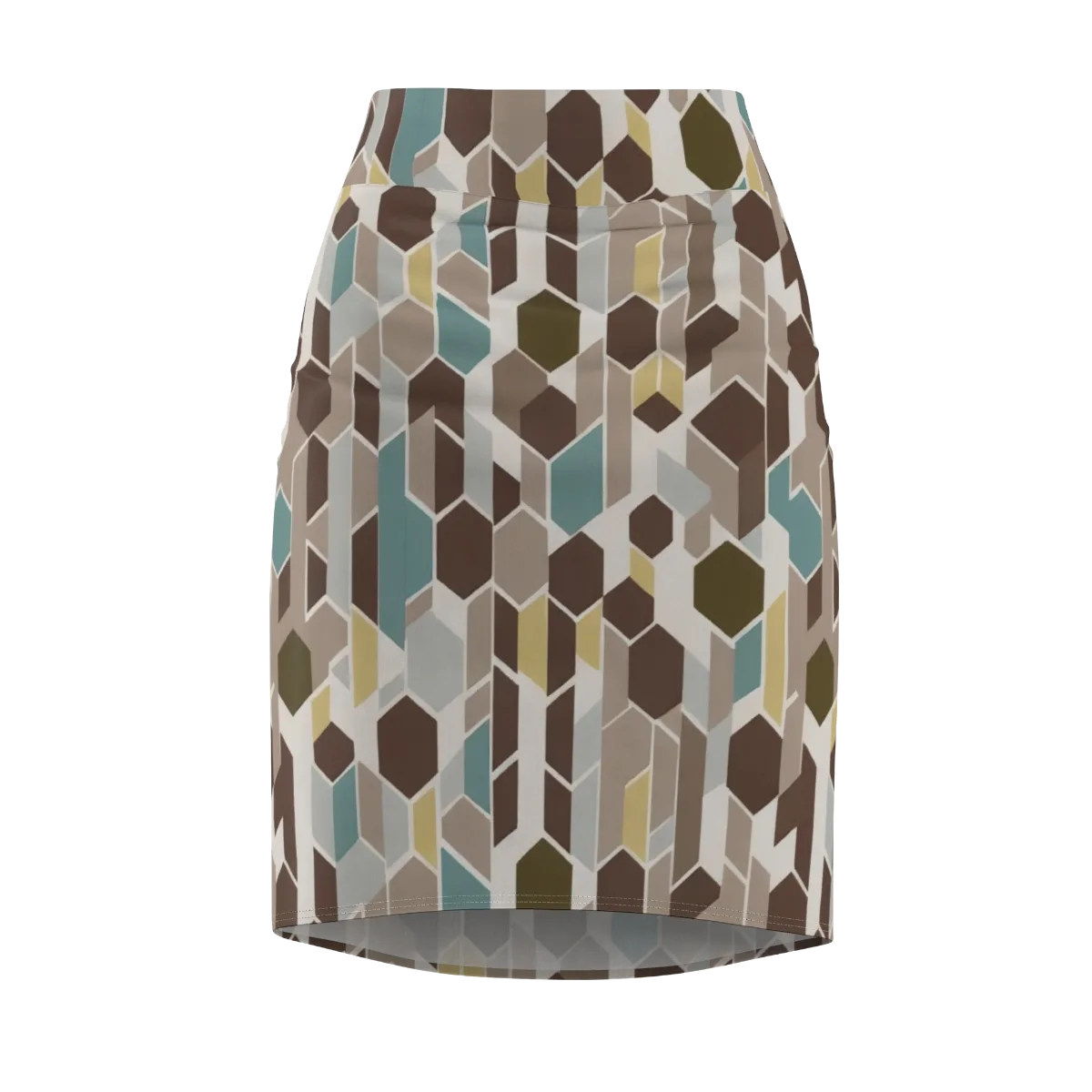 Cocoa Geometry on Pencil Skirt — Front